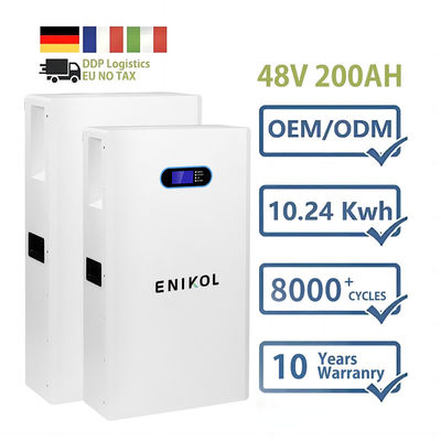 5kwh 10kwh 48V zonnebatterij Lifepo4 100ah 200ah Wandmontage Lithiumbatterij