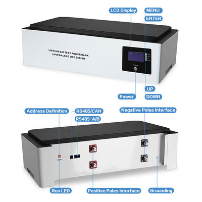 Groothandel 48v zonnebatterij Lithium 100ah 200ah Stapelbare Lifepo4 Batterij Akku 51.2v