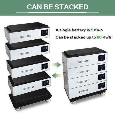 Rack Modulaire 48v Lifepo4 Batterij 10kwh 20kwh Zonne-energie Stapelbare Home Batterij 51.2v