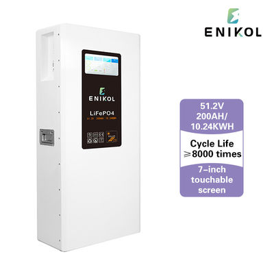 Touchscreen 51.2V 100AH 200AH 300AH Wandmontage LiFePO4 energieopslagbatterij