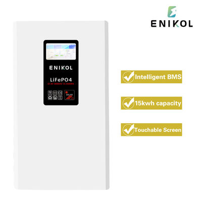 300AH 15360WH Wandmontage LiFePo4 Batterij 7-inch Touch Screen Lang levensduur