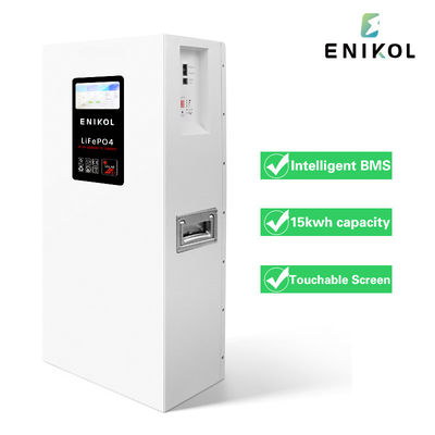 Aanraakbare scherm Muur gemonteerd 15kwh Lithiumbatterie 51.2v 300ah Lifepo4 Home Energy Storage Battery