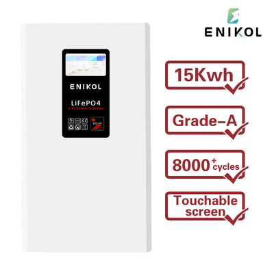 8000 keer cyclus 300AH 48V zonnebatterij aanraakscherm Lifepo4 batterij 15KWH