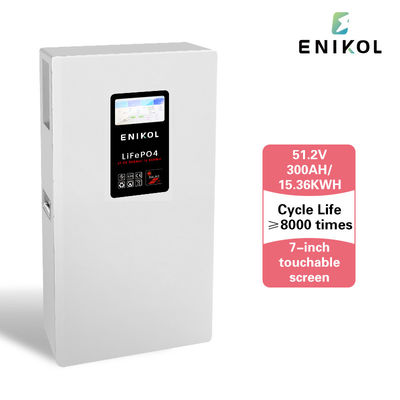 Smart Lithium LiFePO4 batterij Zonne 48V 300AH aanraakbare scherm Power Wall gemonteerd BMS Gebouwd