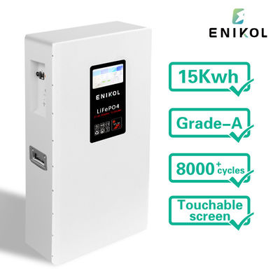 Oplaadbare Li-Ion-accu 51.2V wandmontage LiFePO4-accu met aanraak-scherm