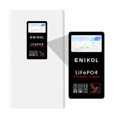 Oplaadbare Lithium 300Ah 15KWh Muur gemonteerd LiFePO4 batterijpakket ingebouwd in BMS