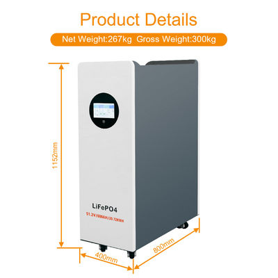 Hoogspanningssysteem 51.2v 30kwh opslag Lithiumbatterie 600ah 48V zonnebatterij